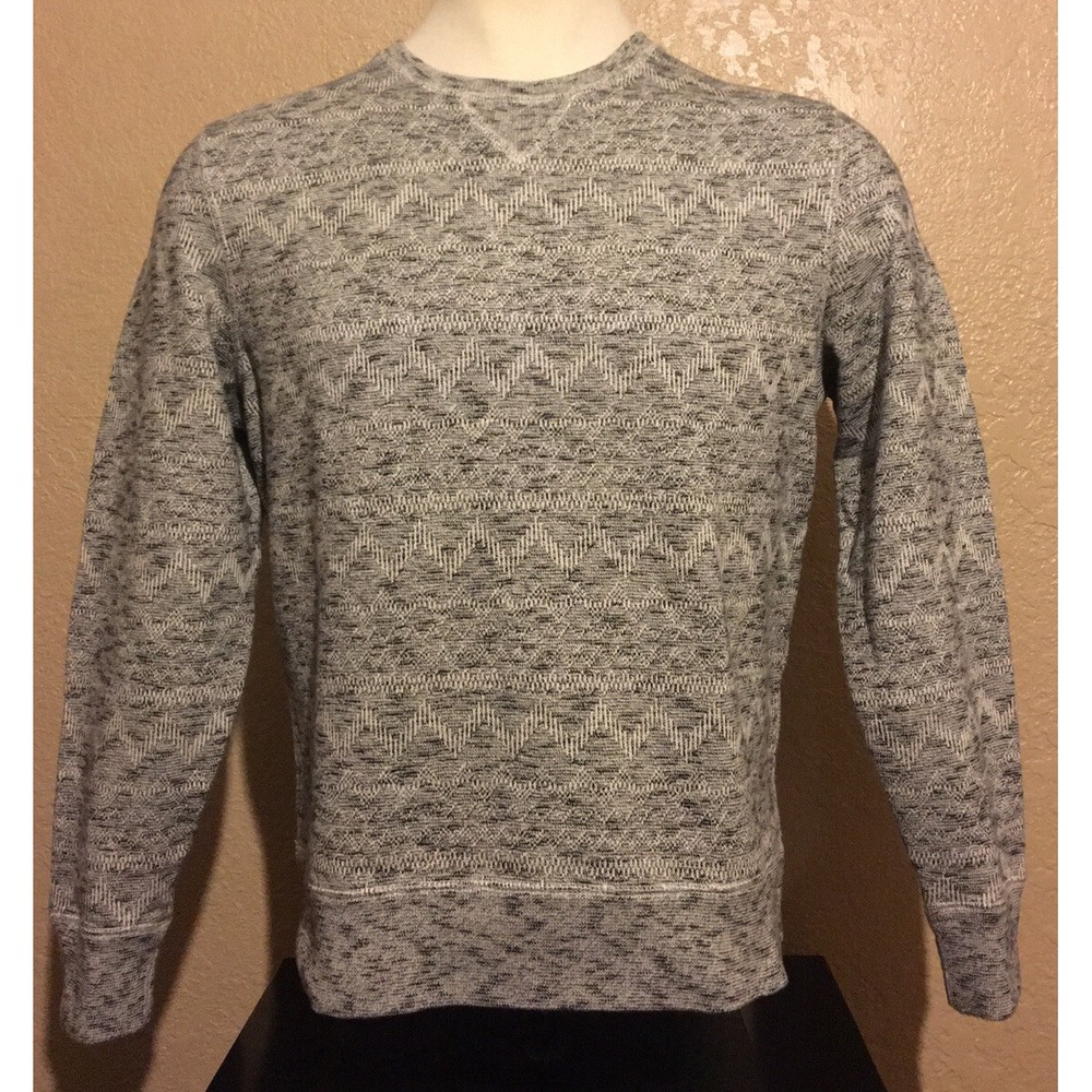 NEW Levi's Made & Crafted Men's Size Small Gray Geometric Crew Neck Sweatshirt S